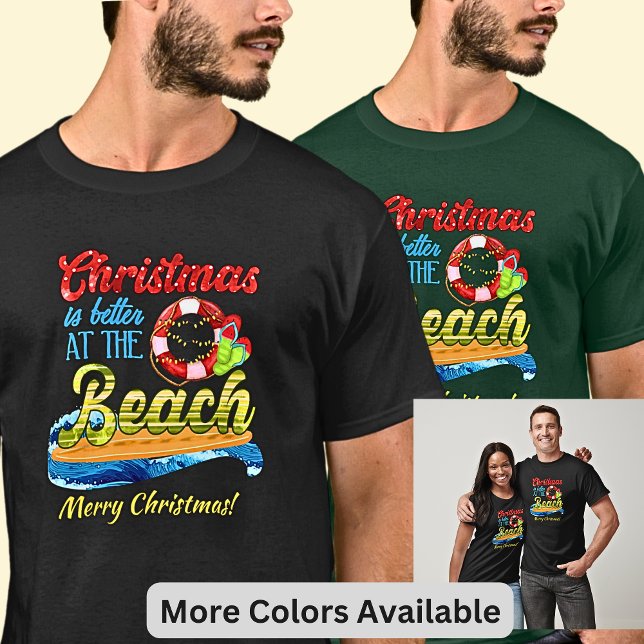 Camiseta Mudar texto - O Natal é melhor na praia! (Criador carregado)