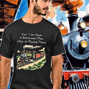 Camiseta Mudar Texto, Plano de Aposentadoria de Trem a Vapo