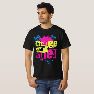 Camiseta Mude as Regras Grafite Arte de Rua Grunge Ousado