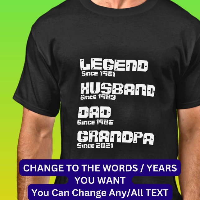 Camiseta Mude qualquer detalhe - Legenda Pai do marido Avô (Criador carregado)