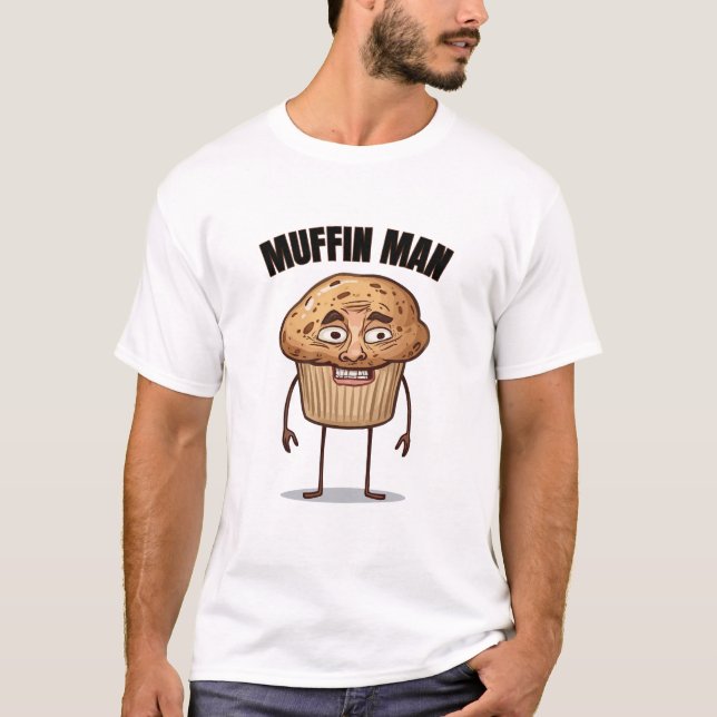 Camiseta Muffin Man Funny Design Brainrot Style t shirt (Frente)