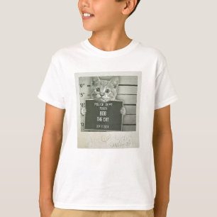 Camiseta mugshot bonito do gato