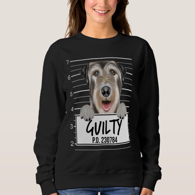 Camiseta Mugshot do Irish Wolfhound Cachorro Culpado (Frente)