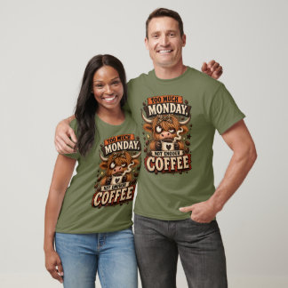 Camiseta Muita Segunda-Feira Pouco Café Engraçado Highland