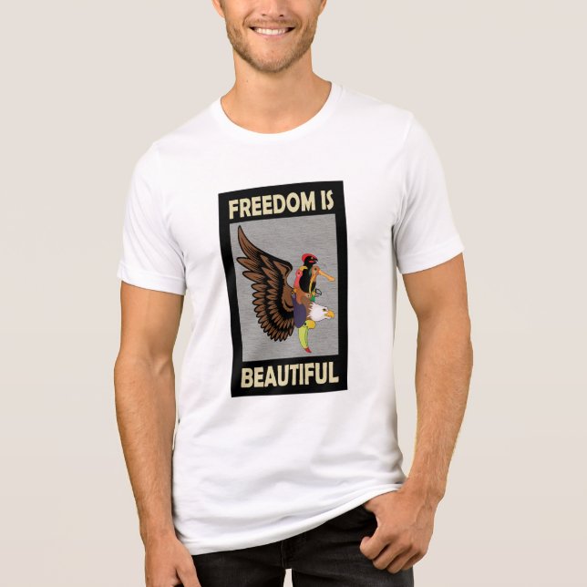 Camiseta Muitas aves voando com aspas livres (Frente)