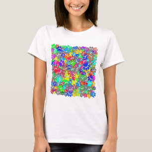 Camiseta Muitas Impressões De Pata De Cães Por Toda Parte