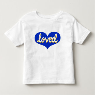 Camiseta MUITO AMADO - coração de amor azul - Menino/Menina