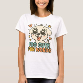Camiseta Muito Bonito Para As Palavras Cão Tee Kawaii Puppy