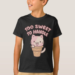 Camiseta Muito doce de manipular   Gato Sorvete Kawaii