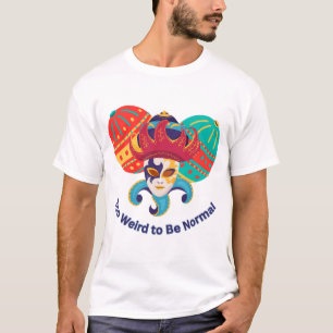 Camiseta Muito Estranho para Ser Normal - Máscara Colorida