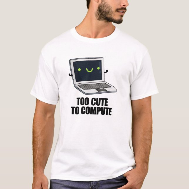 Camiseta Muito Fácil Para Computar Um Laptop Engraçado (Frente)