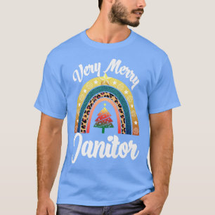 Camiseta Muito Feliz Janitor Rainbow Engraçado Profissão de