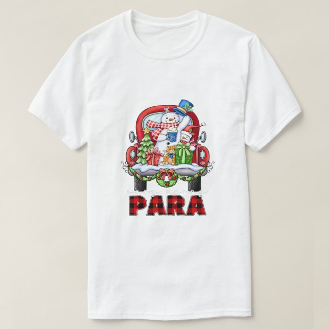 Camiseta Muito Feliz Natal Paraprofissional Xmas Snowman (Frente do Design)