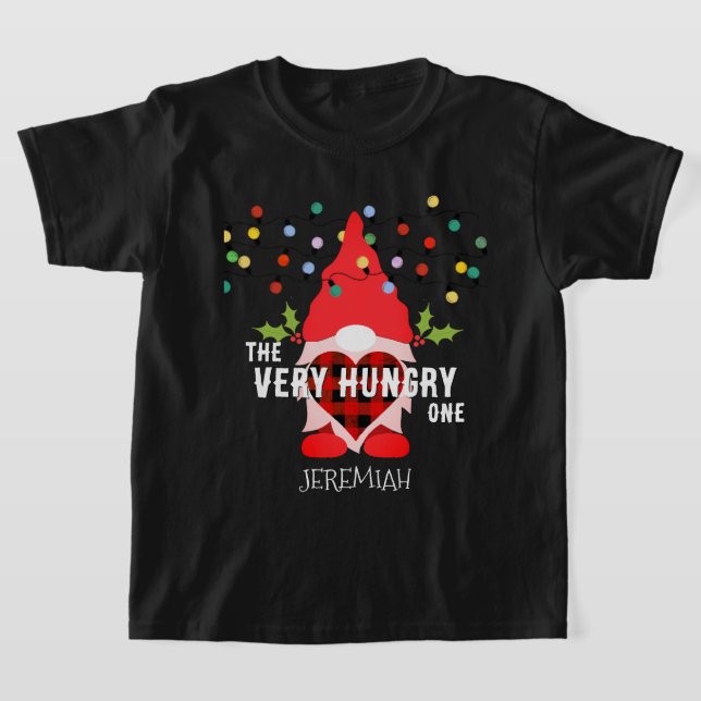 Camiseta MUITO FELIZ UM Gnomo de Natal da Família (Postura )