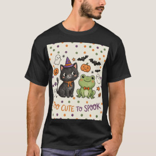 Camiseta Muito Fofo para Assustar Bruxa Gato Halloween