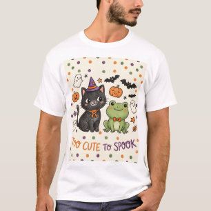 Camiseta Muito Fofo para Assustar Bruxa Gato Halloween