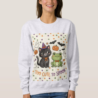 Camiseta Muito Fofo para Assustar Bruxa Gato Sapo Halloween