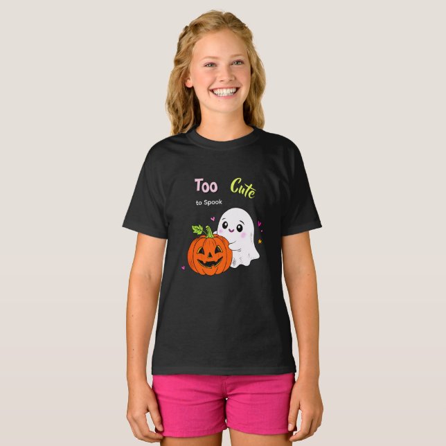 Camiseta Muito Fofo para Assustar – Fofos Fantasmas de Hall (Frente Completa)