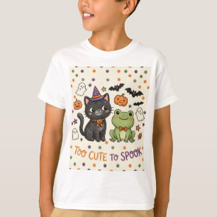 Camiseta Muito Fofo para Assustar Gato Gatinho Sapo Hallowe