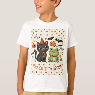 Camiseta Muito Fofo para Assustar Gato Gatinho Sapo Hallowe