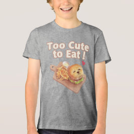 Camiseta Muito Fofo para Comer: Arte de Hambúrguer de Bicho