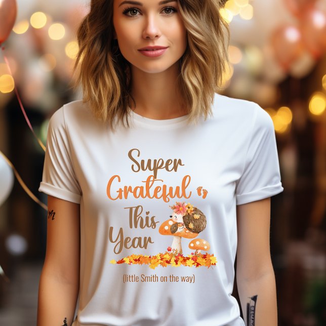 Camiseta Muito Grata Este Ano De Gravidez De Ação De Graças (Criador carregado)
