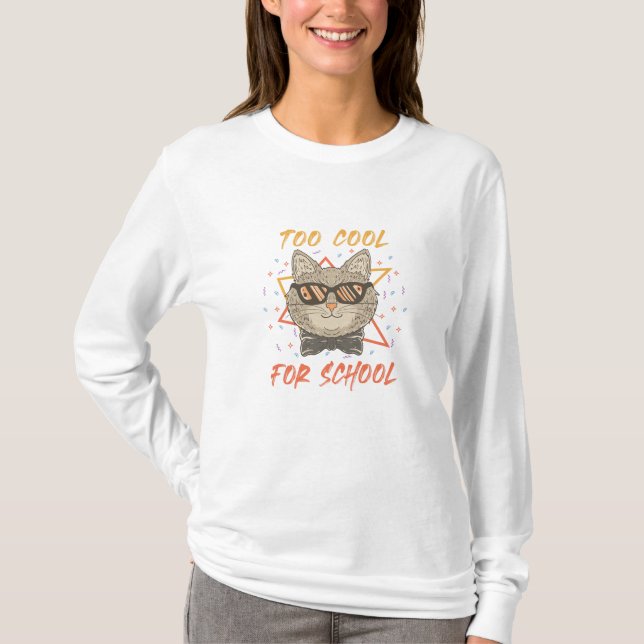 Camiseta muito legal para a escola | design para gatos aman (Frente)