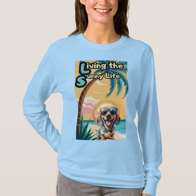 Camiseta Muito Legal para a Sombra: Pup Vestindo Vidros Sol (Frente)