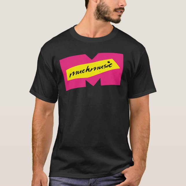 CAMISETA MUITO LOGOTIPO DE RETRO DE MÚSICA (Frente)