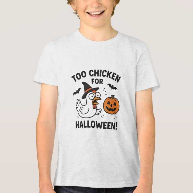 Camiseta muito medroso para o Halloween   (Frente)