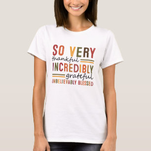 Camiseta Muito Obrigado Incrivelmente Grata Queda