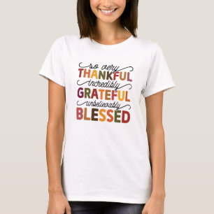 Camiseta Muito Obrigado Incrivelmente Grata Queda