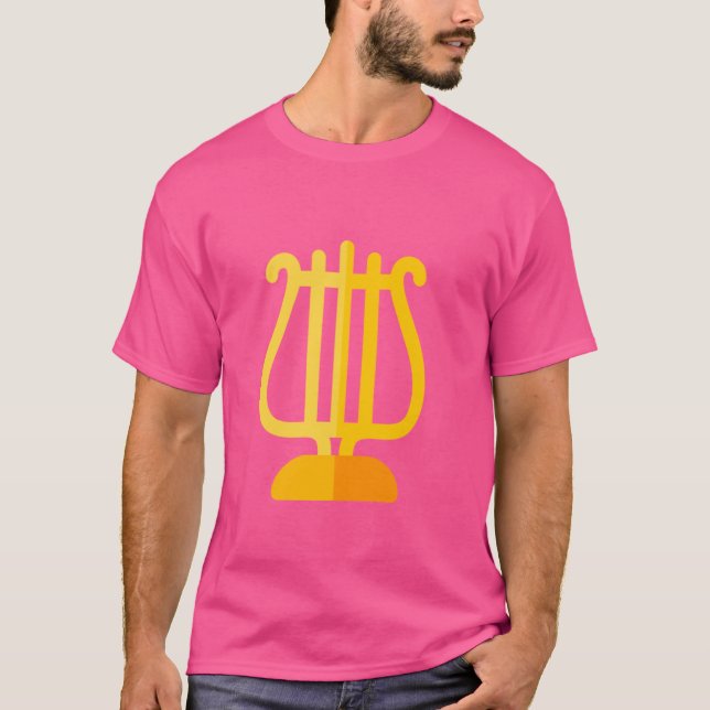 Camiseta Muito Parecido com o Instrumento de Corda Lyre (Frente)