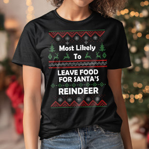 Camiseta Muito Provável Deixar A Comida De Reindeer Doce De
