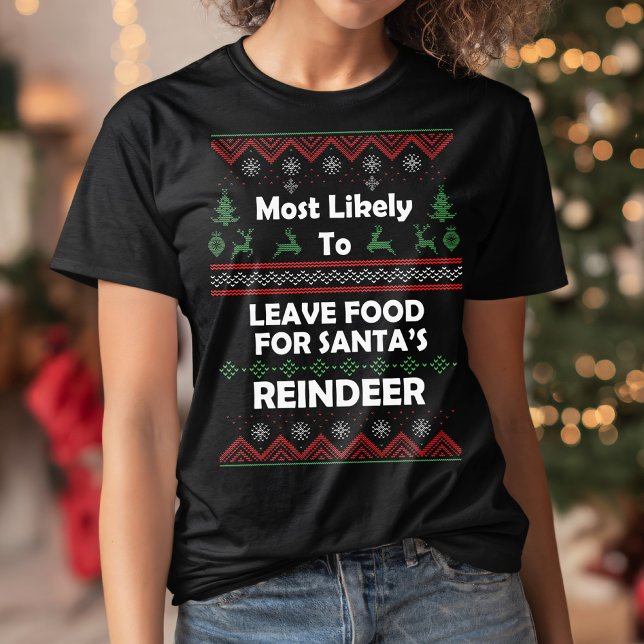 Camiseta Muito Provável Deixar A Comida De Reindeer Doce De (Criador carregado)