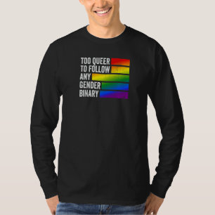 Camiseta Muito queer para seguir qualquer binário de gênero