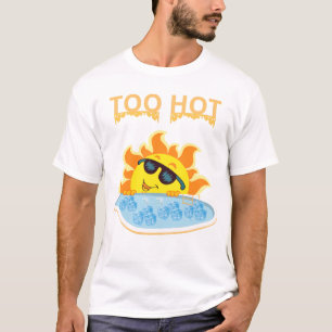 Camiseta Muito Quente para Segurar: Sol de Verão na Piscina
