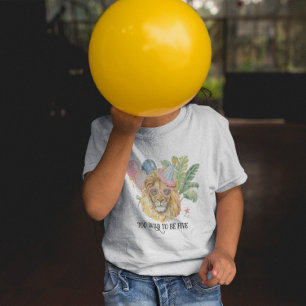 Camiseta Muito Selvagem para Ser Cinco Leão Selva Aniversár