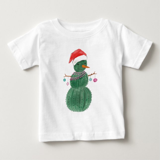 Camiseta Muito um boneco de neve do Natal do cacto (Frente)