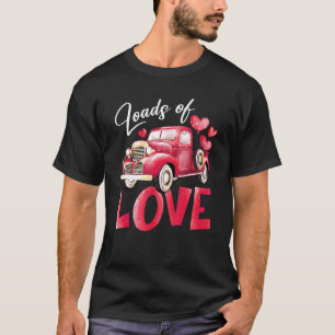 Camiseta Muitos De Amor Coração Caminhão Vermelho Fofo Dia 