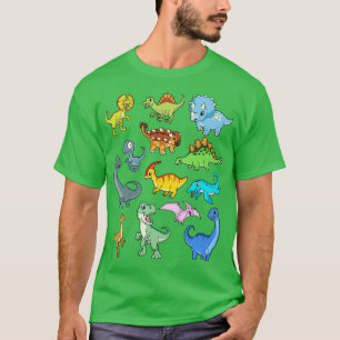 Camiseta Muitos dinossauros kawaii