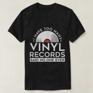 Camiseta Muitos Discos de Vinil Design Divertido de Música