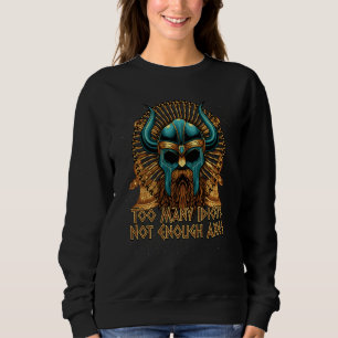 Camiseta Muitos Idiotas Poucos Machados Humor Viking Nórdic