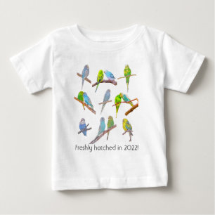 Camiseta Muitos periquitos coloridos - pequenos pássaros bo