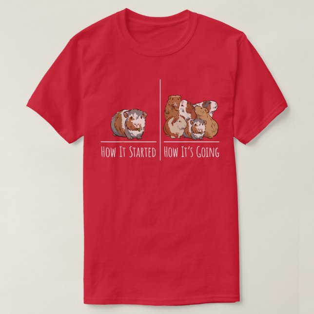 Camiseta Muitos porcos guineenses - Suínos humorísticos (Frente do Design)