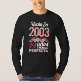 Camiseta Mujer 19 Cumpleaños Regalo Hecha En 2003 Floral 19