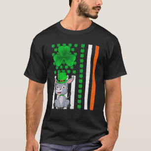 Camiseta Mula da Bandeira Americana Vintage Trevo Irlandês
