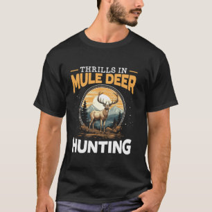 Camiseta Mule Deer Hunter Animal Hunt Rifle Caça Longa Sl