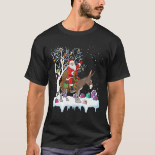 Camiseta Mule Donkey Lover Xmas Gift Papais noeis Andando D