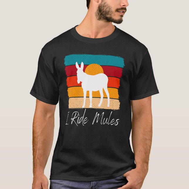 Camiseta Mule e Sunset I Ride Mules (Frente)